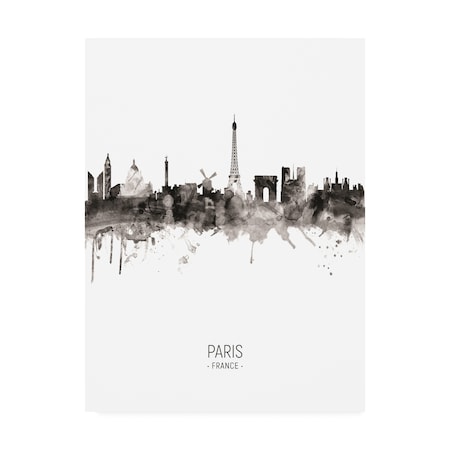 Trademark Fine Art Michael Tompsett 'Paris France Skyline Portrait II' Canvas Art, 18x24 MT03037-C1824GG